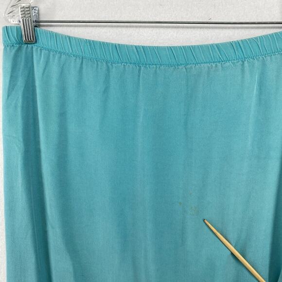 HEAVEN Skirt S 80s Twill Cotton Straight Maxi Elastic Waist Green VTG USA - Picture 11 of 14